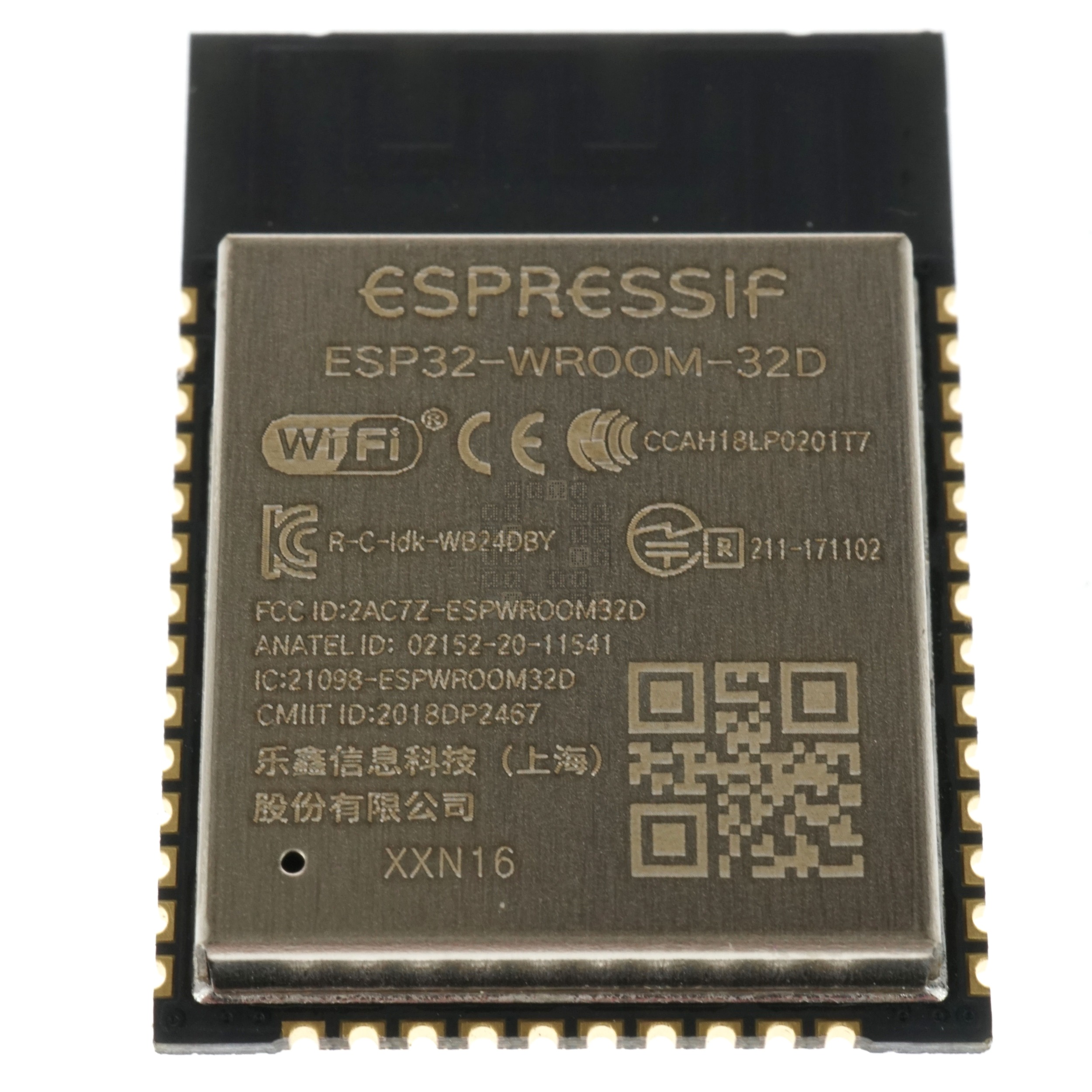 Espressif ESP32-WROOM-32D-XXN16 Microprocessor with Wi-Fi & Bluetooth, 16MB Flash