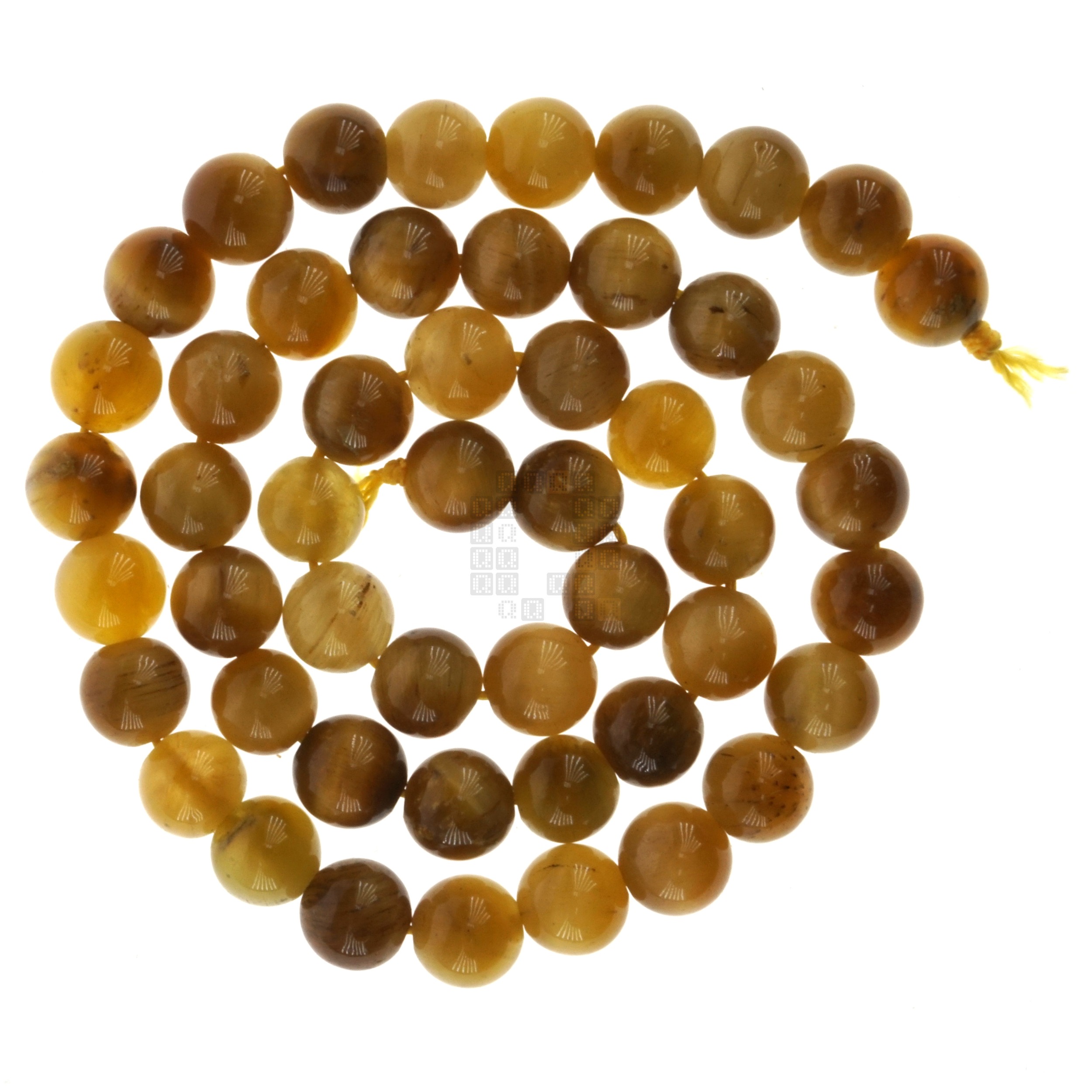 Gold Tiger Eye 8mm Round Glass Beads, 45 Pieces