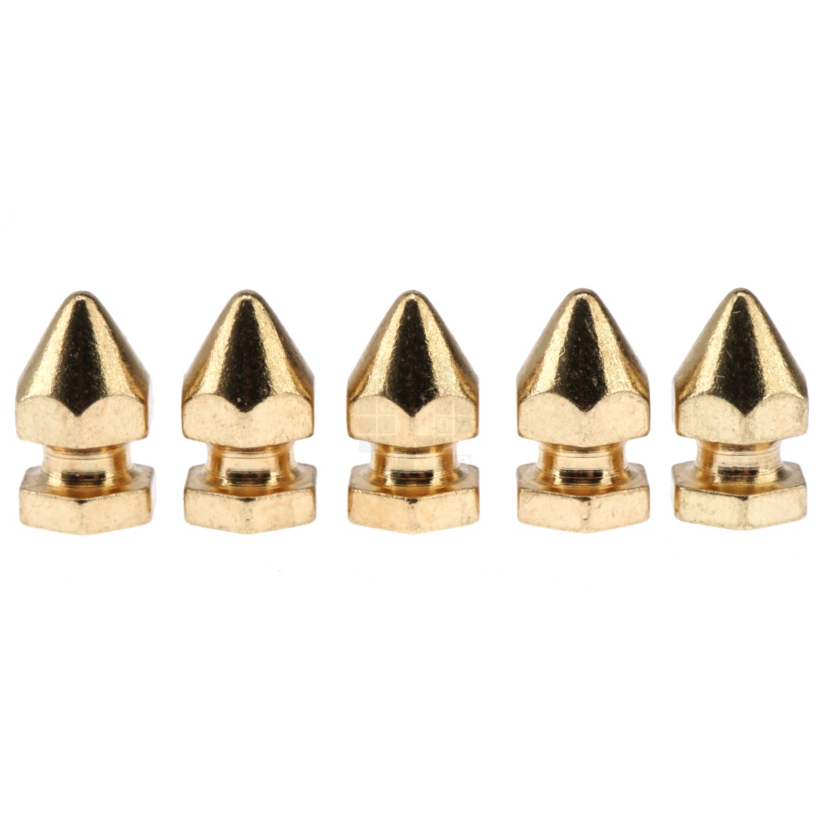 Gold Hex Tree Spike 8x14mm, Threaded Screw M3-0.5mm, 5 Pack