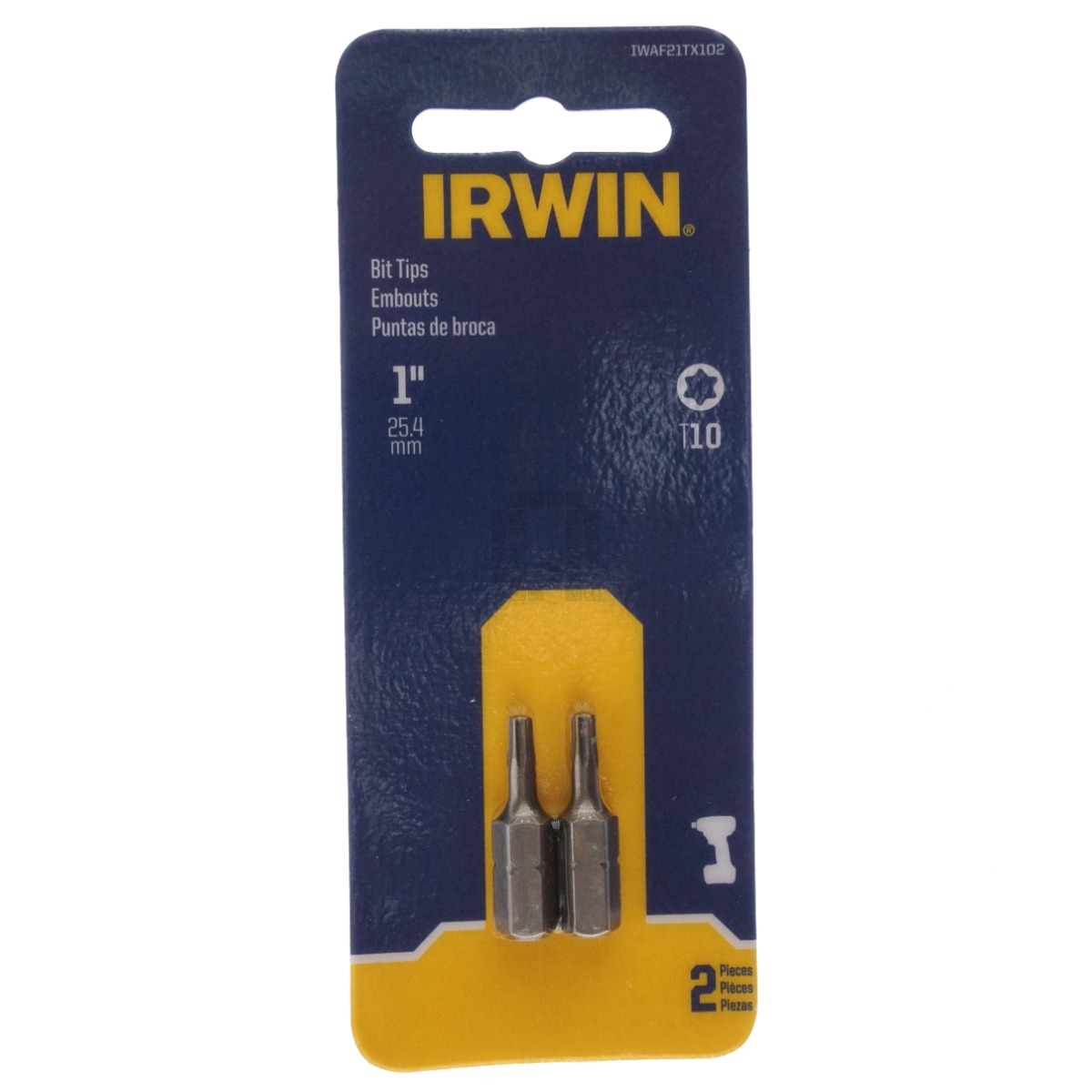 Irwin IWAF21TX102 T10 Torx Bit Tips, 1" Length, 2 Pack