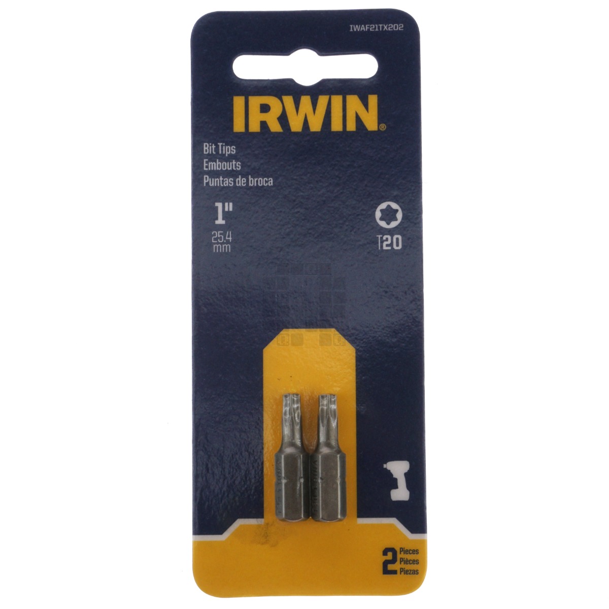 Irwin IWAF21TX202 T20 Torx Bit Tips, 2 Pack, 1" Length