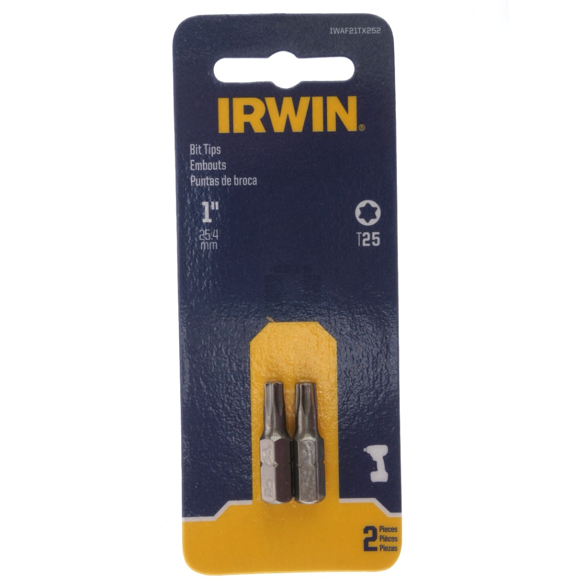 Irwin IWAF21TX252 T25 Torx Bit Tips, 2 Pack, 1" Length