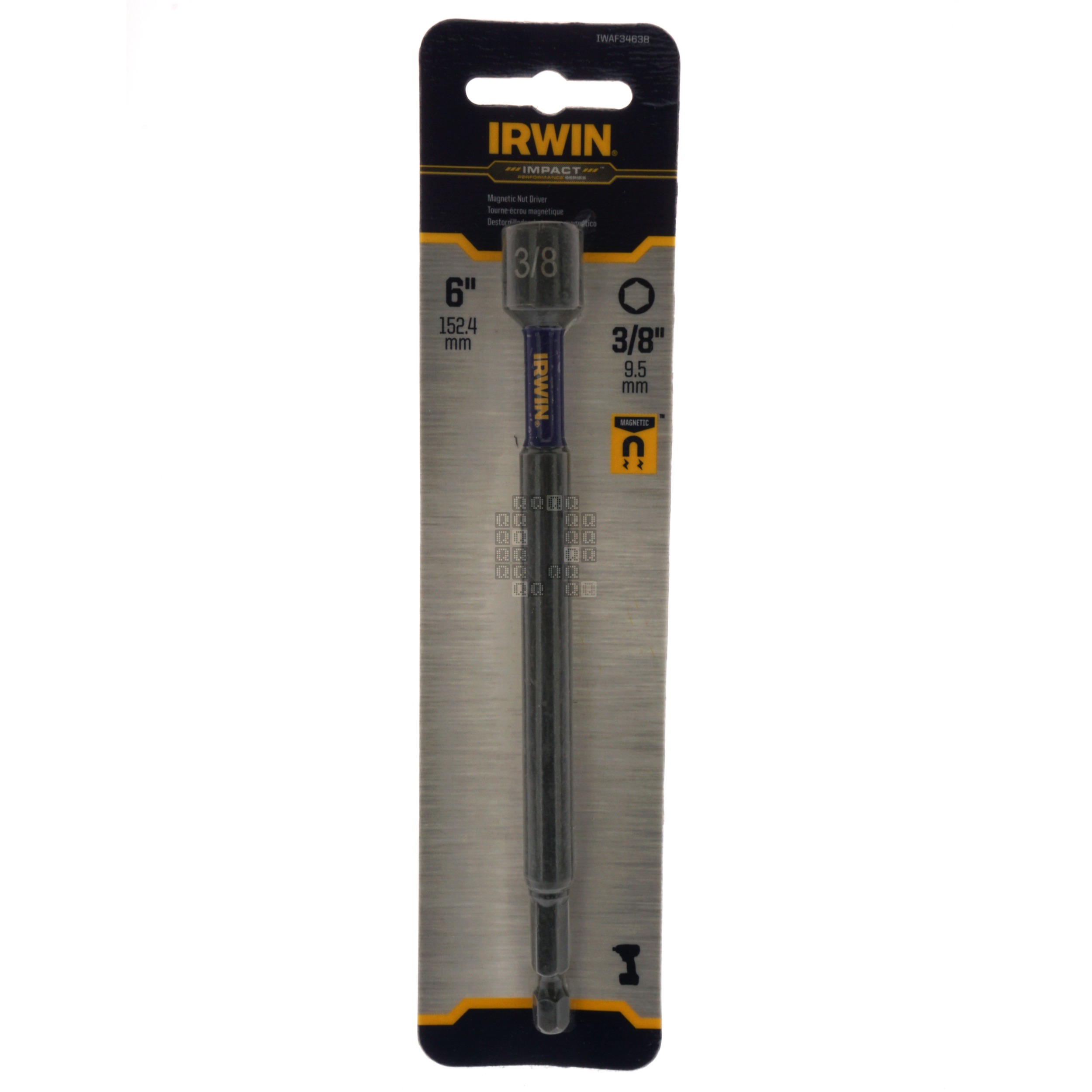 IRWIN IWAF34638 1/4" Hex to 3/8" Magnetic Nut Driver, 6" Length