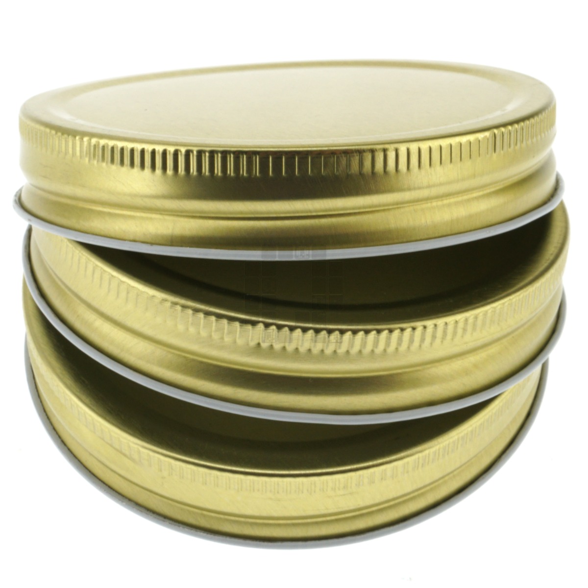Flat Top Screw-On One Piece Wide Mouth Jar Lids, Pack of 3