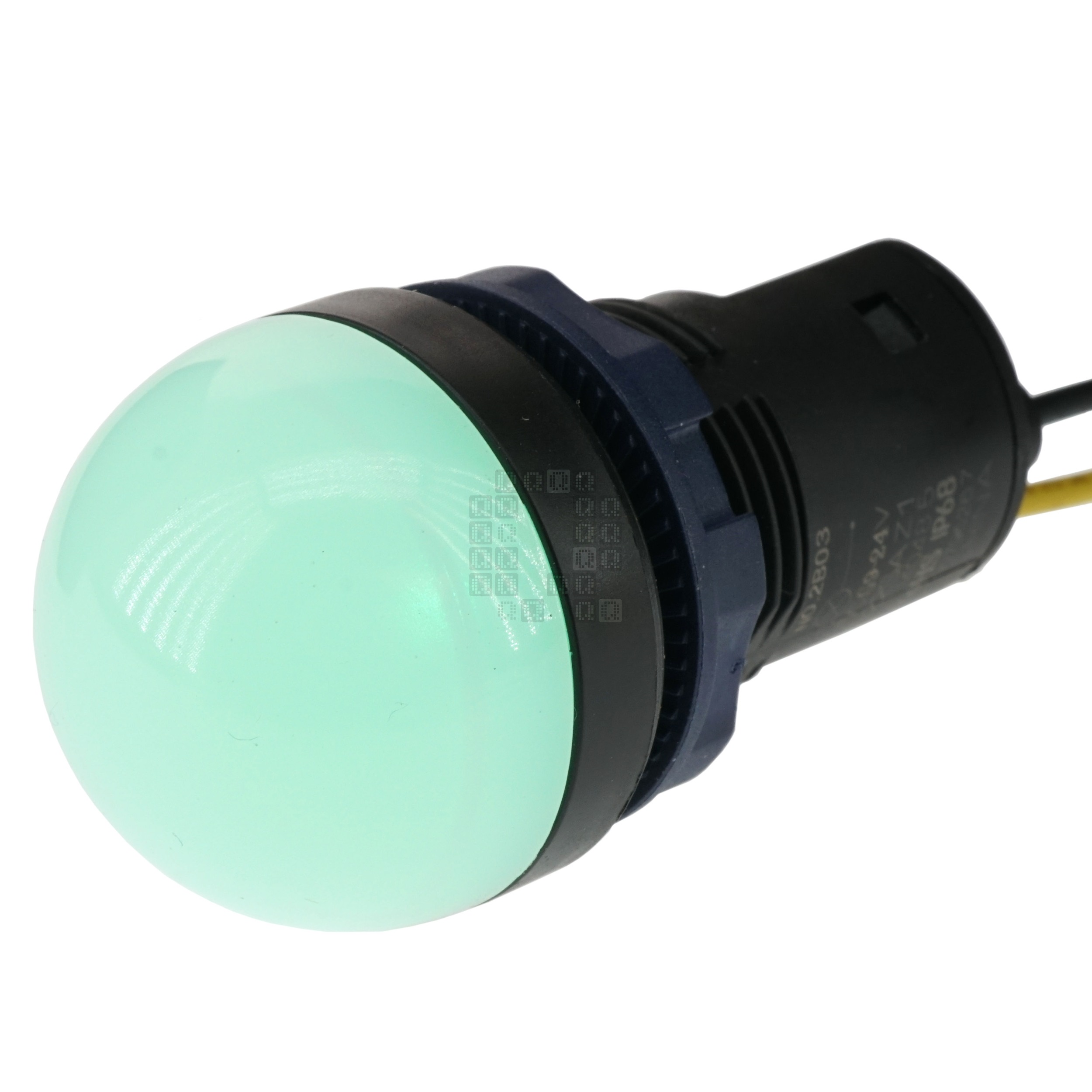 Lanboo 22mm Diffused Dome Panel Mount Green LED Indicator Light, 9-24VAC/DC, IP68