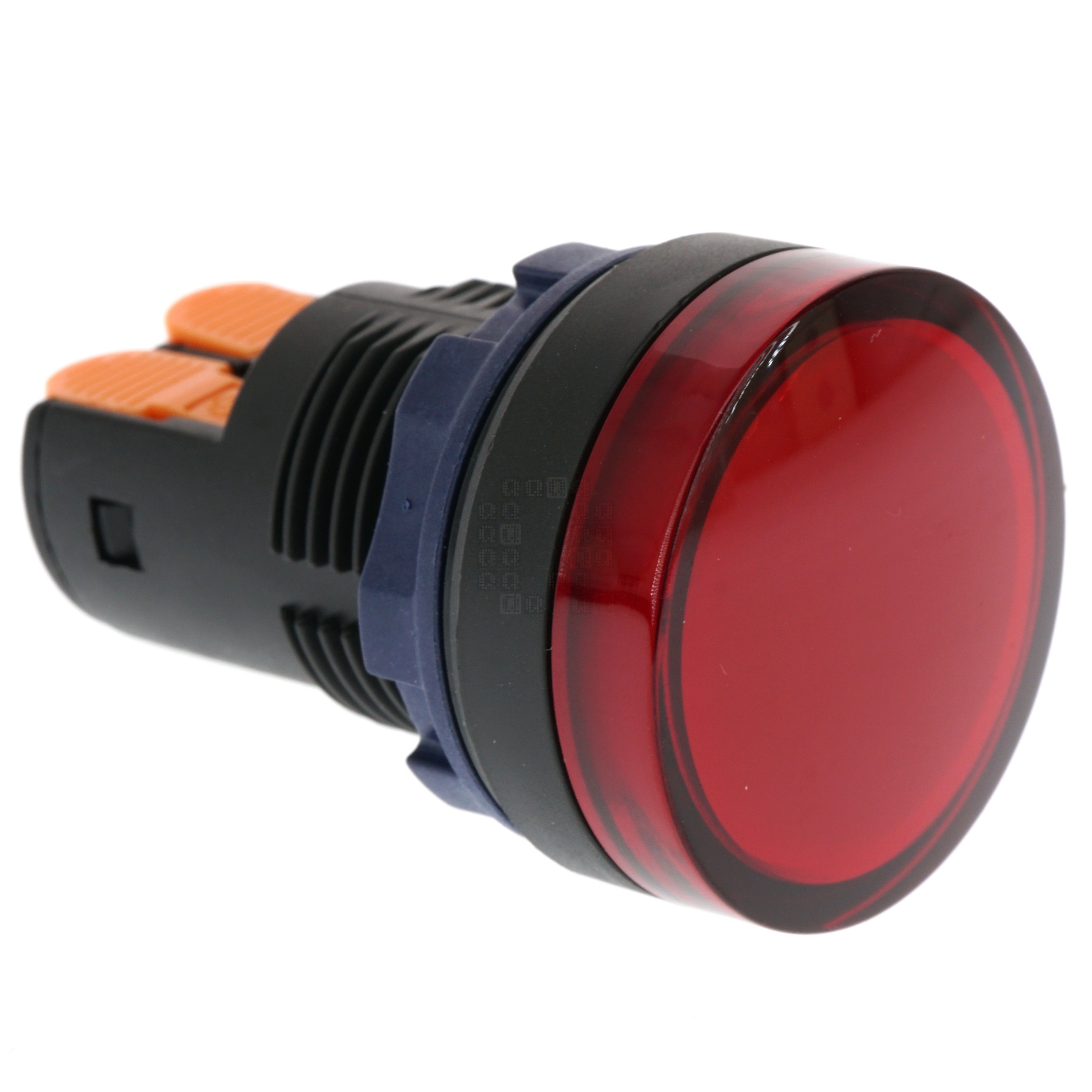 22mm Indicator Light, Red LED, 9-24V, Red Diffused Flat Head, Black Ring