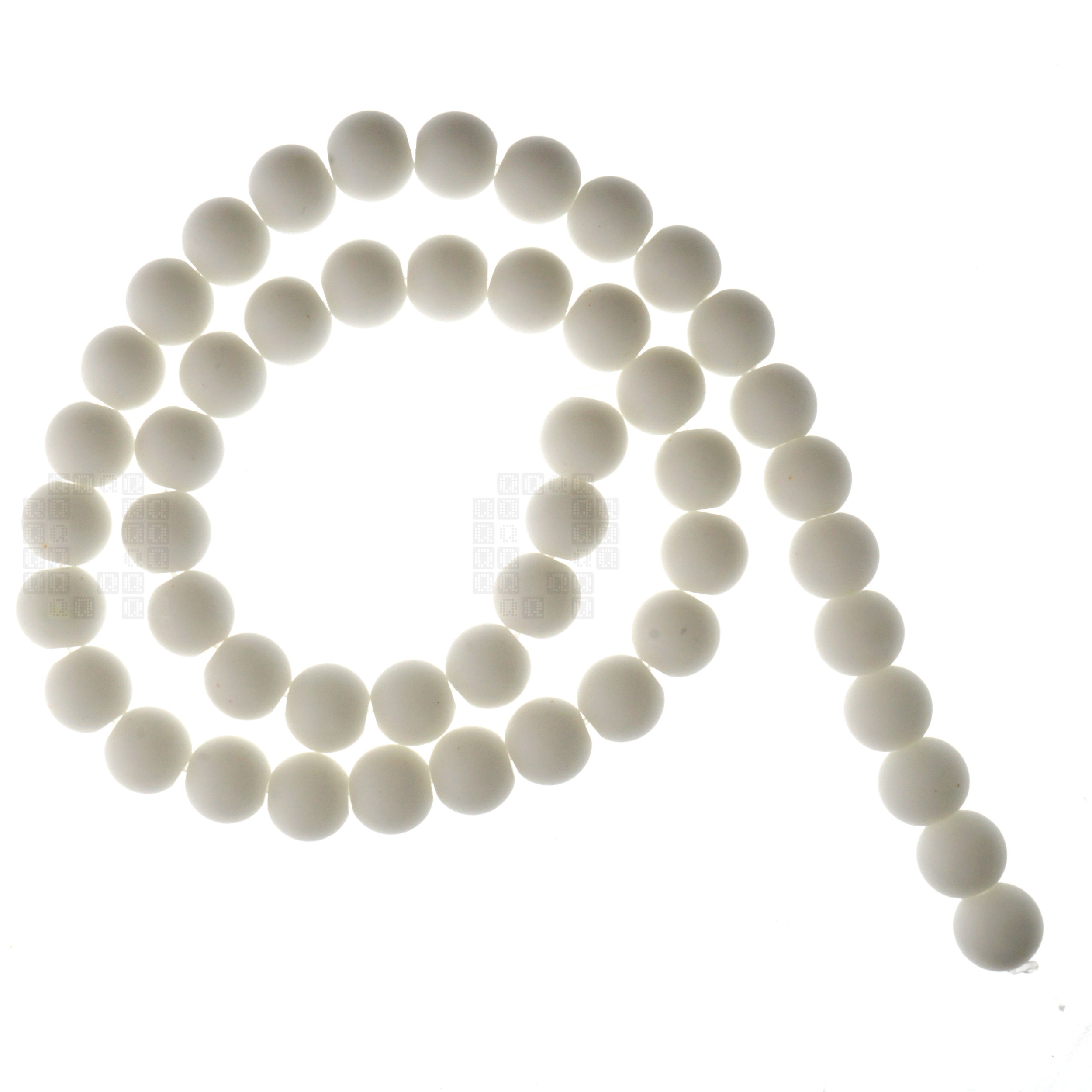 Matte White Agate 8mm Round Beads, 45 Pieces