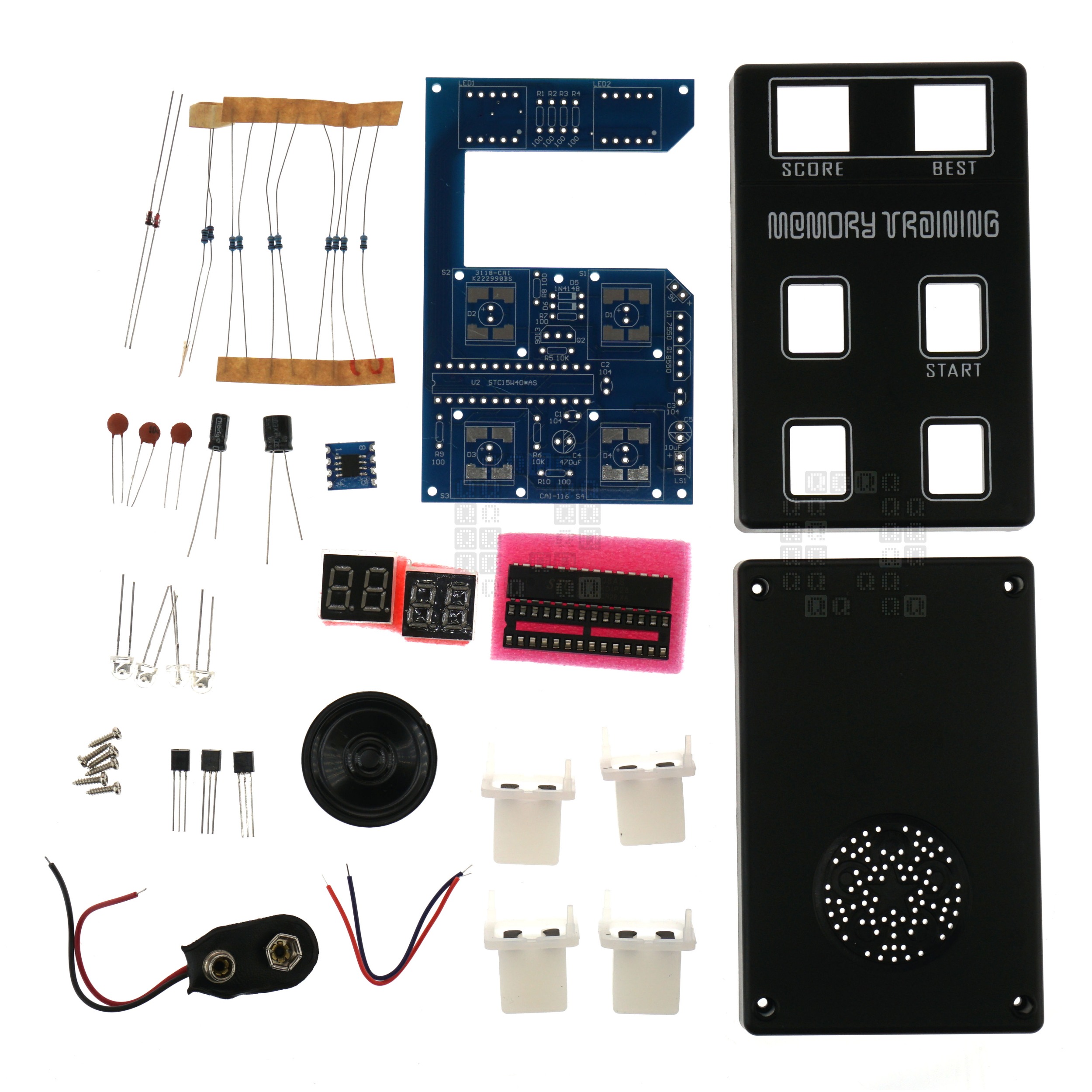 DIY Simon Memory Training Game Soldering Kit with Case, 9VDC