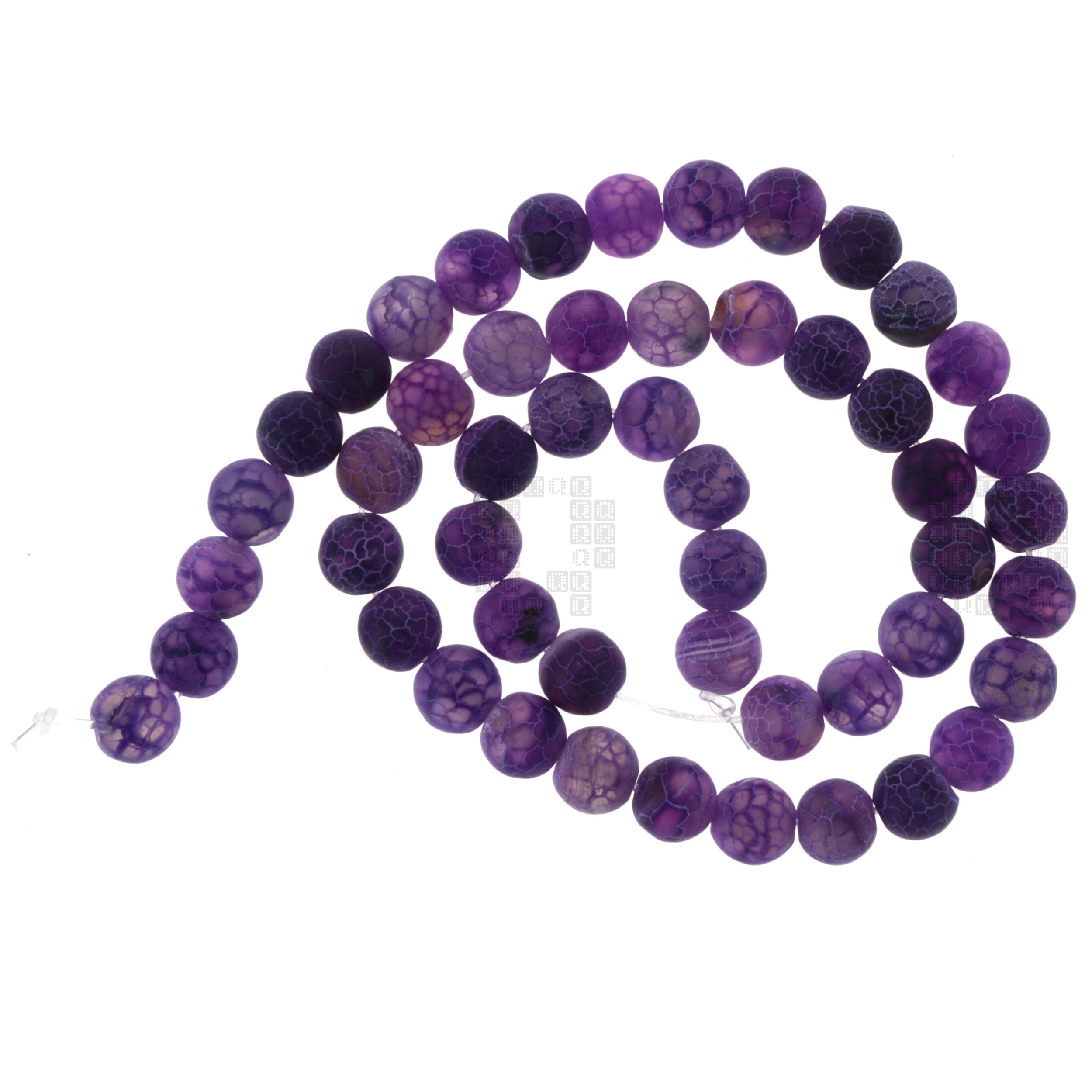 Purple Frost Cracked Agate 8mm Round Beads, 45 Pieces