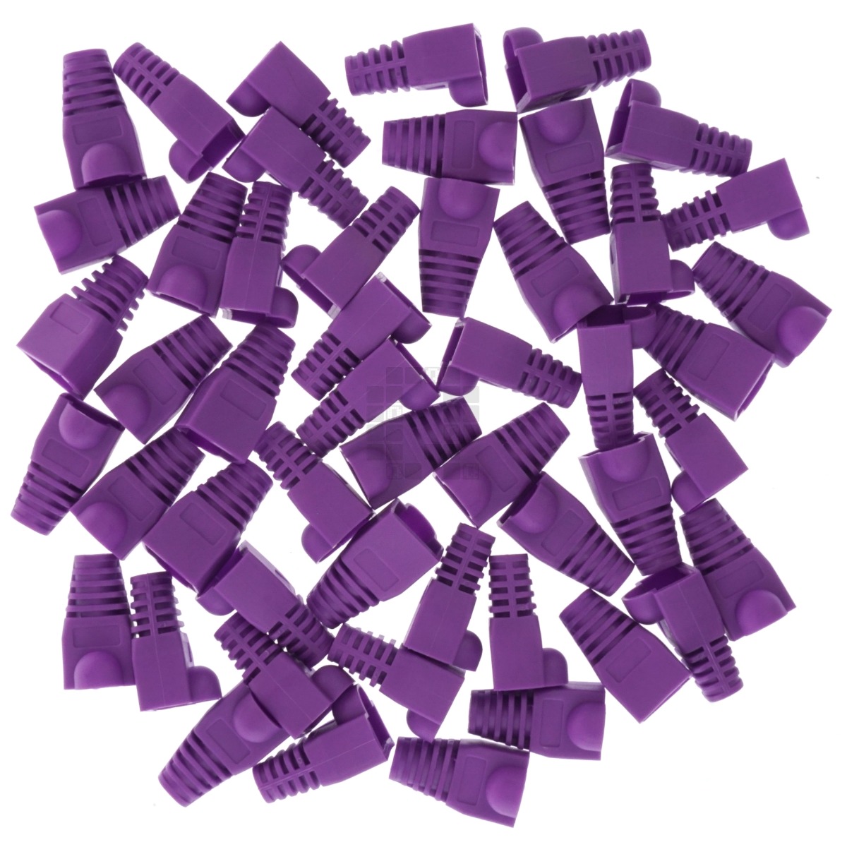 RJ-45 RJ45 Ethernet Strain Relief Boot Cover, Purple, for CAT5 CAT5E CAT6, 50 Pack