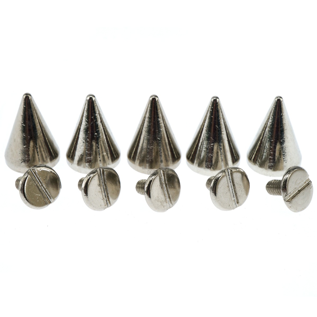 Silver Conical Spike 10x14mm, M3-0.5mm Threaded, 5 Pack