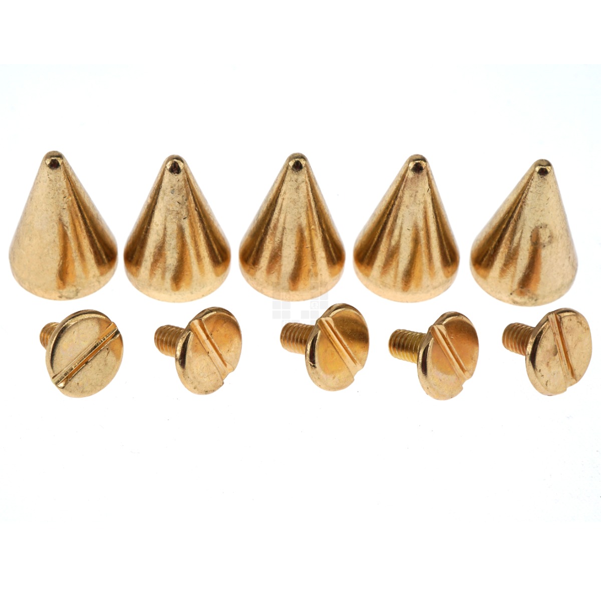Gold Conical Spike 10x15mm, M3-0.5mm Threaded, 5 Pack