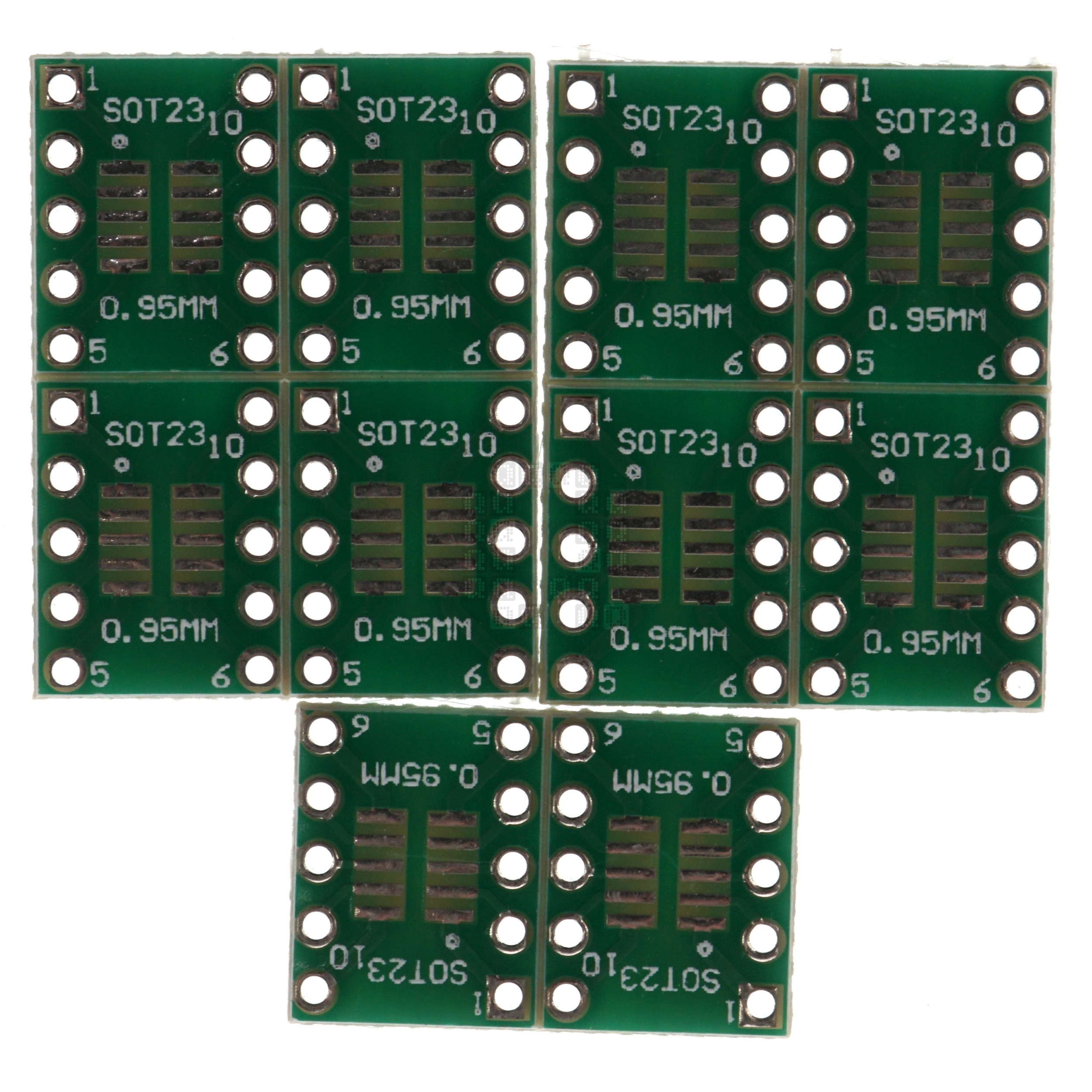 SOP10/SOT23 to DIP10 Adapter Breakout Circuit Board, 10 Pack