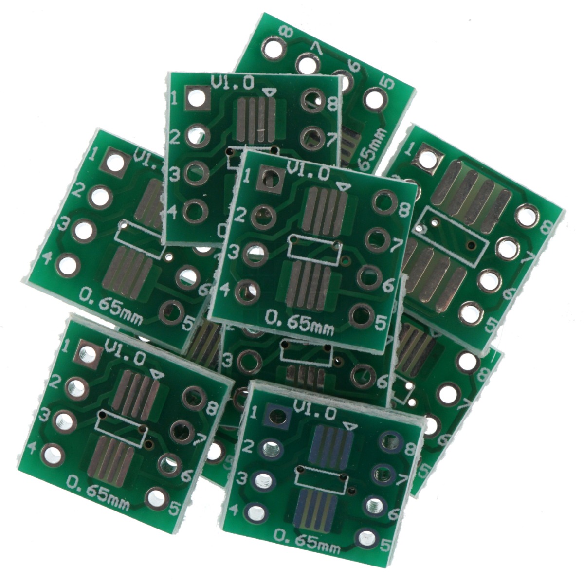 2cm x 8cm Green PCB Printed Circuit Board, 5 Pack, 168 Through Holes, 8 Pads