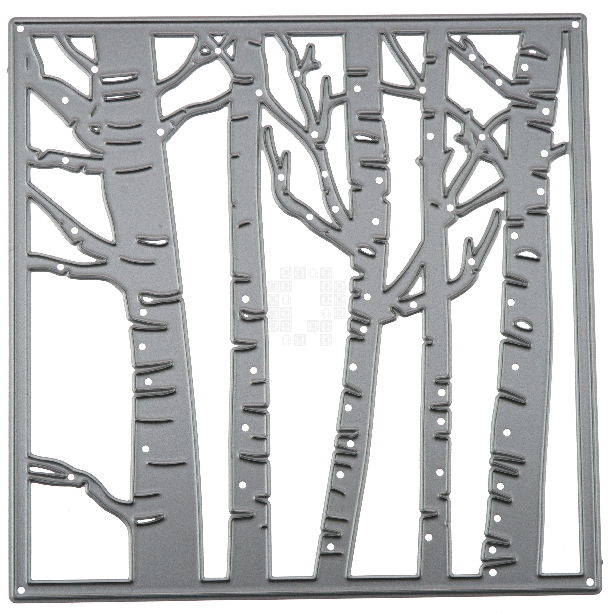 Bare Birch Trees Forest Square Metal Cutting Die