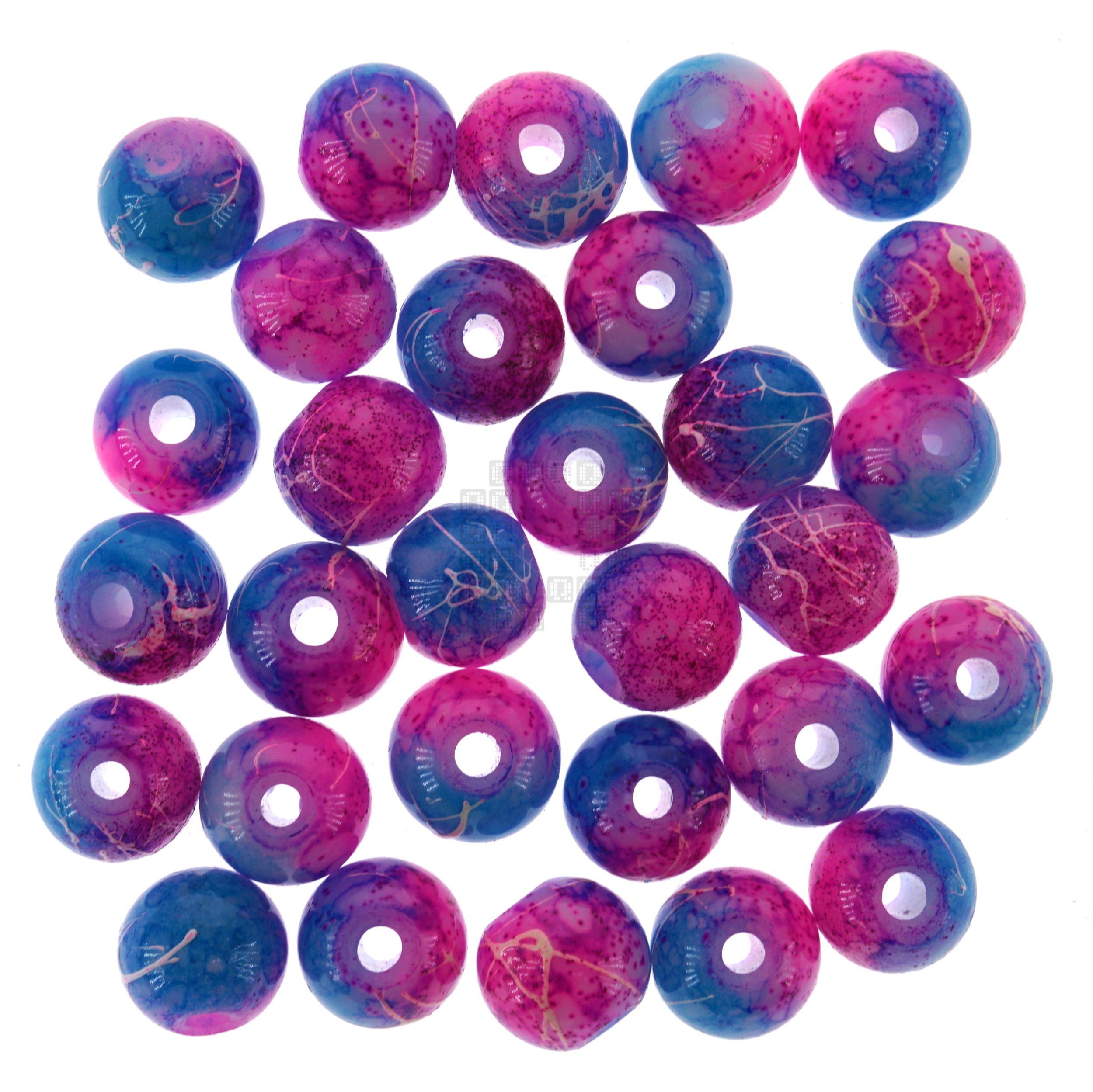 Winter Sunset 8mm Loose Glass Beads, 30 Pieces