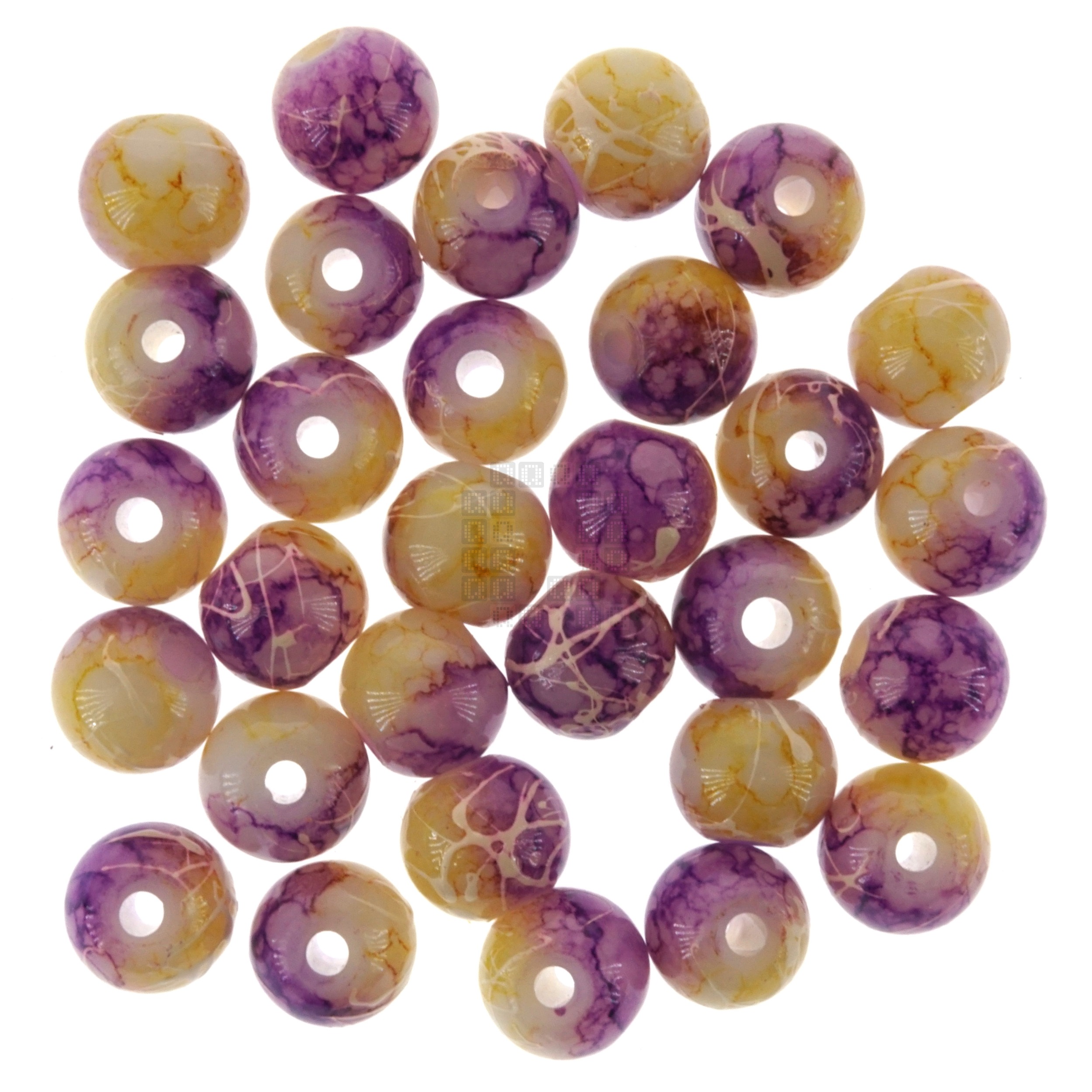Yellow Amethyst 8mm Loose Glass Beads, 30 Pieces